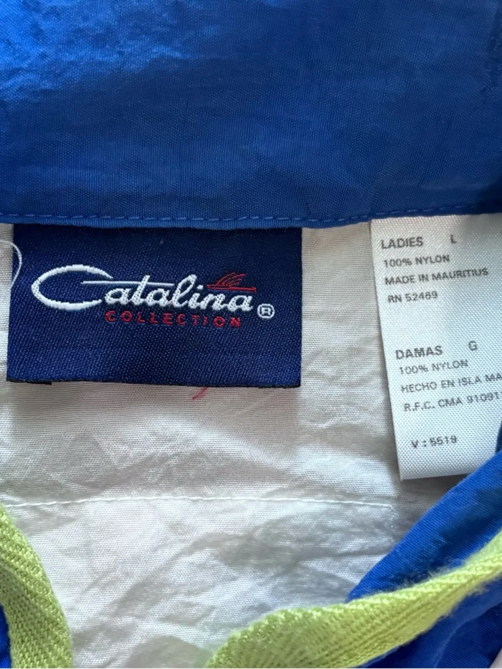 Vintage 90s Coastal Nautical Vintage Windbreaker Jacket - with fish! large - Picture 3 of 3